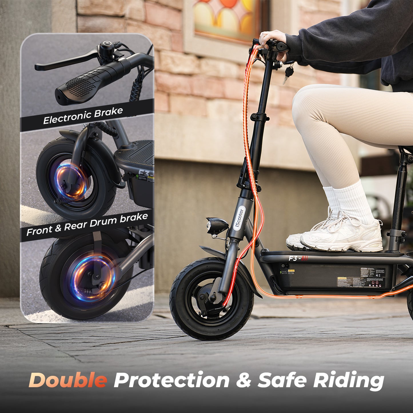 iScooter F3 Electric Scooter 1000W Motor with Seat | Commuter E-Scooters