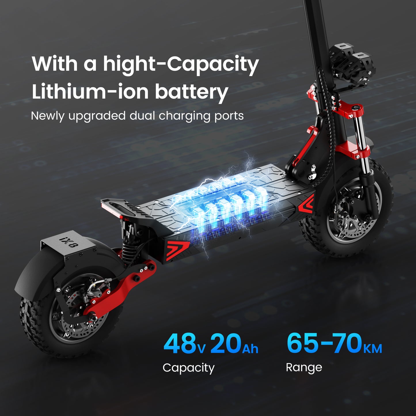 iScooter iX8 E-Scooter 2400w Dual Motor Off Road Electric Scooter