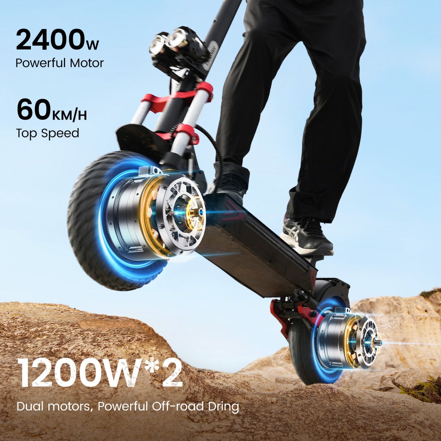 iScooter iX8 E-Scooter 2400w Dual Motor Off Road Electric Scooter
